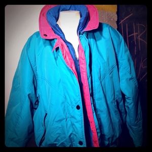 Vintage Mixed Blues Ski Jacket Coat